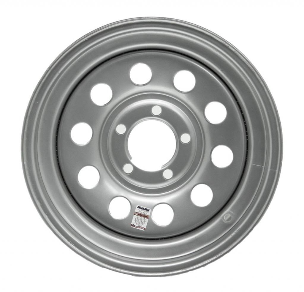 2Pack eCustomrim Trailer Wheel Rim 15x5 5 On 5 Modular Silver 15 in