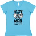 thumbnail image 3 of Inktastic My Hero is Now My Angel Brain Cancer Awareness Women's V-Neck T-Shirt, 3 of 5