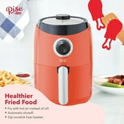 Rise By Dash Compact Air Fryer Oven with Temp Control Non-Stick Basket, Recipes + Auto Shut Off, 2 Quart - Orange