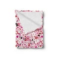 thumbnail image 2 of Floral Soft Flannel Fleece Blanket, Continuous Butterflies Flower Petals Leaves Summer Arrangement Print, Cozy Plush for Indoor and Outdoor Use, 60" x 80", White Hot Pink Vermilion, by Ambesonne, 2 of 5
