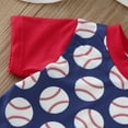 thumbnail image 4 of Party Jumpsuit for Baby 𝐍ewborn Boys Girls Pullover Romper Short Sleeve Cartoon Baseball Prints Bodysuits, 4 of 7