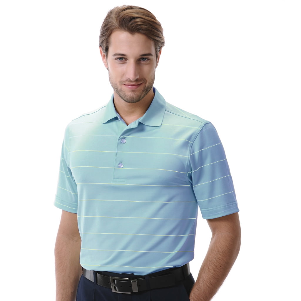 Monterey Club Men's Jerry Stripe Jersey Golf Polo Shirt 1661