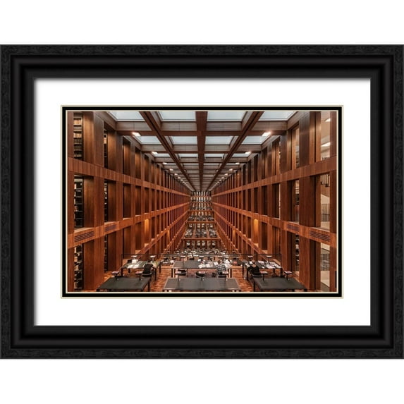 Cuomo, Massimo 14x11 Black Ornate Wood Framed with Double Matting Museum Art Print Titled - Library in Berlin