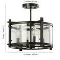thumbnail image 4 of JONATHAN Y Hampdon 15" Iron/Glass Modern Drum LED Flush Mount, Oil Rubbed Bronze, JYL6700A, 4 of 10