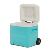 Igloo 16 QT Laguna Hard Side Ice Chest Cooler with Wheels, Aqua Blue