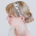 thumbnail image 5 of Peineta para el pelo de boda, 2 uds., hoja, diamantes de imitación, perlas, piezas para el pelo de novia, tocado de boda de flores, 5 of 5