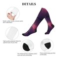 thumbnail image 5 of Lsque Thunderstorm Violet Purple Pattern Sport Compression Socks for Men & Women 15-20 mmHg Knee High Nurse Pregnant Running Medical and Travel Athletic, 5 of 6