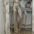 thumbnail image 6 of Quixlent Women Sequins Long Pants High Waist Slim Fit Shining Trousers Solid Color Elastic Flared Pants Streetwear, 6 of 8