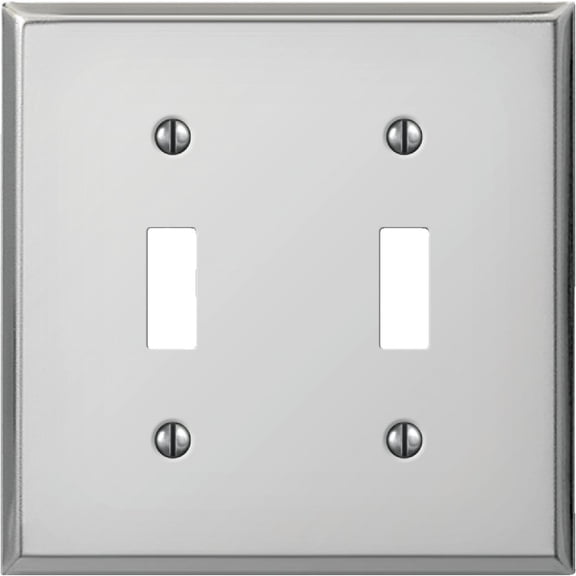 Jackson Deerfield 8CS102 Pro-Plate Steel Double Toggle Wall Plate, Chrome Finish