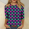 thumbnail image 2 of FDGIU 2025 Women's Plus Size Tunic Tops - Funny Halloween Novelty Shirts, 3/4 Length Sleeve Crew Neck Blouse, Loose Fit Casual Fall Winter Tops, 2 of 5