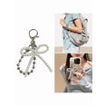 thumbnail image 5 of Sweet Heart Bowknot Beaded Keychain Pendant Lovely Hangings Decorations Keyring Charm for Purse Bag Backpack Handbag, 5 of 10