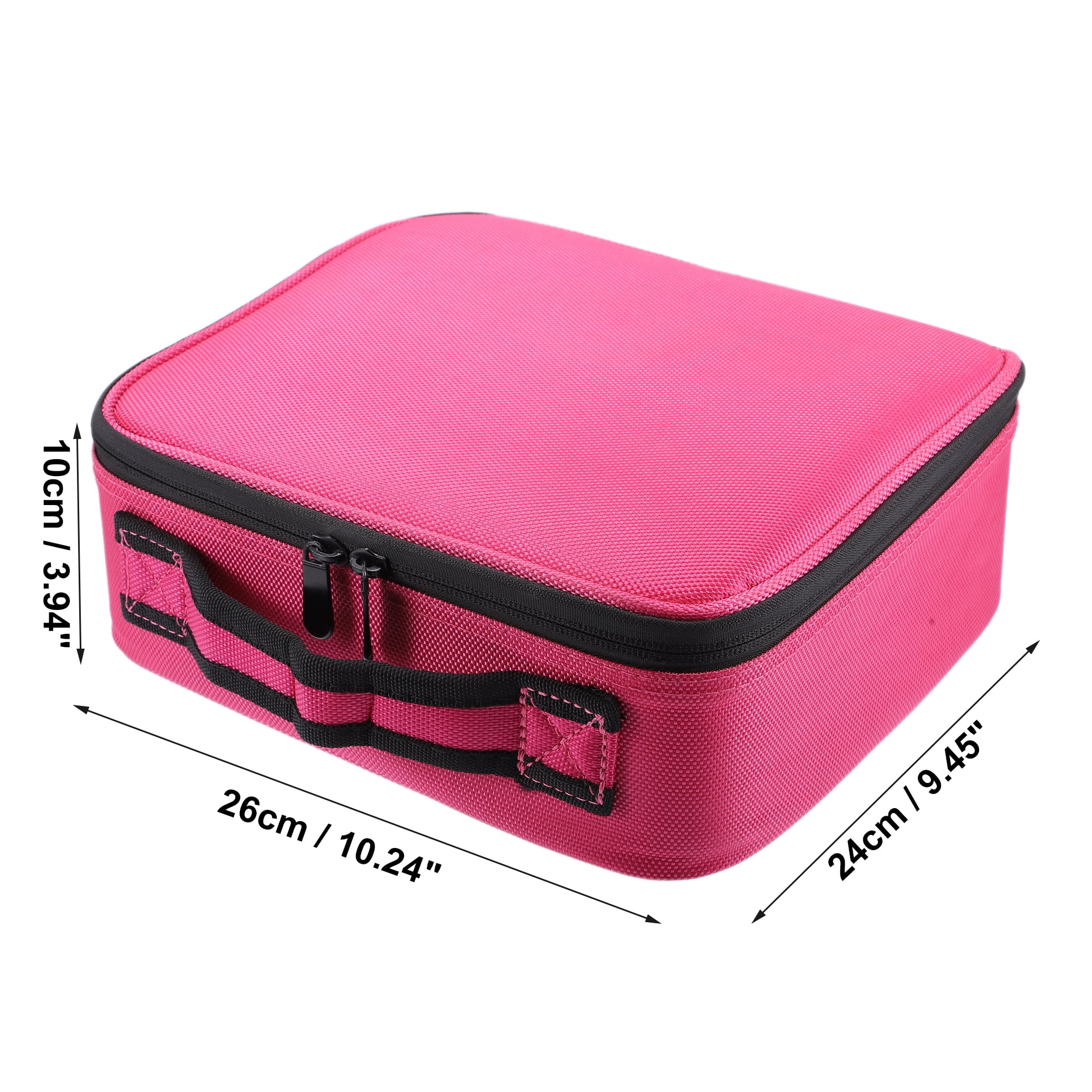 Unique Bargains Floral Makeup Bag Zipper Flower Cosmetic Pouch Rose Red