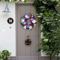 thumbnail image 3 of Licupiee Patriotic Wreath, 2022 New Upgrade July 4th Front Door Wreath, Artificial Plant American Flag Wreath, Red Blue White Memorial Day Wreath, Spring Summer Front Door Farmhouse Wreath, 3 of 6