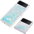 thumbnail image 4 of Glitter Liquid Case for Samsung Galaxy Z Flip 3 for Girls Women, Bling Quicksand Clear Soft TPU Cover Shiny Sparkle Luxury Floating Protective Case for Samsung Galaxy Z Flip3 RLS Silver Blue, 4 of 12