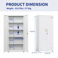 thumbnail image 2 of AENKYO 68.9" Heavy Duty Metal Storage Cabinet with Adjustable Shelves & Lock, Steel Locker for Home and Office, White, 2 of 8