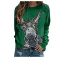 thumbnail image 1 of Fridja Chandails en Molleton Imprimés Décontractés pour Femmes Col Rond Manches Longues T-Shirts Amples, 1 of 5