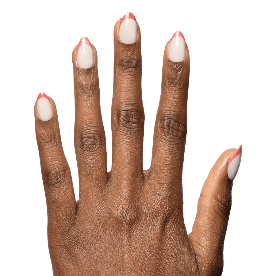 Olive & June Instant Mani Maximalist Medium Almond Press-On Nails, Thick Velvet Hot Strawberry French, 42 Pieces