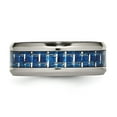 thumbnail image 3 of Chisel Titanium Polished with Blue and White Carbon Fiber Inlay 8mm Band, 3 of 7