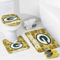 thumbnail image 4 of Green Bathroom 4 Pieces Set Shower Curtain, Toilet Lid Cover and Bath Mat, Non-Slip Rugs,Durable and Waterproof for Football Fans Bathroom Decor Set, 72" x 72", 4 of 6