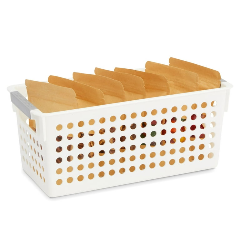 Farmlyn Creek 4 Pack Plastic Baskets For Organizing, Small White