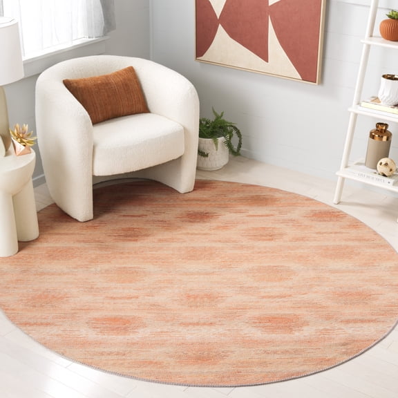 SAFAVIEH Cabo Casimir Abstract Area Rug, Red/Beige, 7' x 7' Round