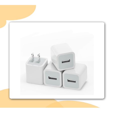 USB Wall Charger Block,4Pack USB Charger Plug Box Charging Cube Cell Phone Brick