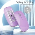 thumbnail image 3 of Uiosmuph Bluetooth Mouse, USB C Rechargeable Wireless Mouse, Triple Mode (Dual Bluetooth+USB) Computer Silent Mice Portable with USB Receiver and Type C Adapter for Laptop/MacBook/iPad/PC - Purple, 3 of 7