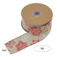 thumbnail image 6 of Oiur 5cm Christmas Ribbon Wired Clear Print DIY Thicker Anti-fade Gift Packing Tear-resistant Large Bowknot Making Xmas Tree Ribbon for Festival, 6 of 8