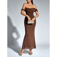 thumbnail image 3 of Zmoon Women's Mesh Pleated Dress Backless One-Shoulder Tight-Fitting Hip-Wrapped Long Dress, 3 of 9