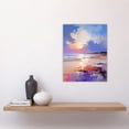 thumbnail image 4 of Beach Sunrise Abstract Oil Painting Orange Purple Blue Serene Coastal Landscape Atmospheric Dawn Clouds Unframed Wall Art Print Poster Home Decor Premium, 4 of 5