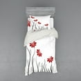 thumbnail image 1 of Ambesonne Flower Bedding Set 3 Pcs, Modern Floral Petals, Twin XL, Red and Black, 1 of 3