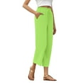 thumbnail image 4 of Ladies' Linen High Waisted Wide Leg Casual Pants with Adjustable Drawstring and Pockets for Summer, 4 of 5