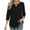 Black, variant on Womens Tops Plus Size 3/4 Sleeve Solid Color Round Neck Blouses for Women 2025 Trendy T Shirts Summer Clothes Black XXL