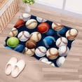 thumbnail image 5 of Baseball Non-Slip Polyester Door Rug, Machine Washable Door Carpet, Bath Rugs, 5 of 6