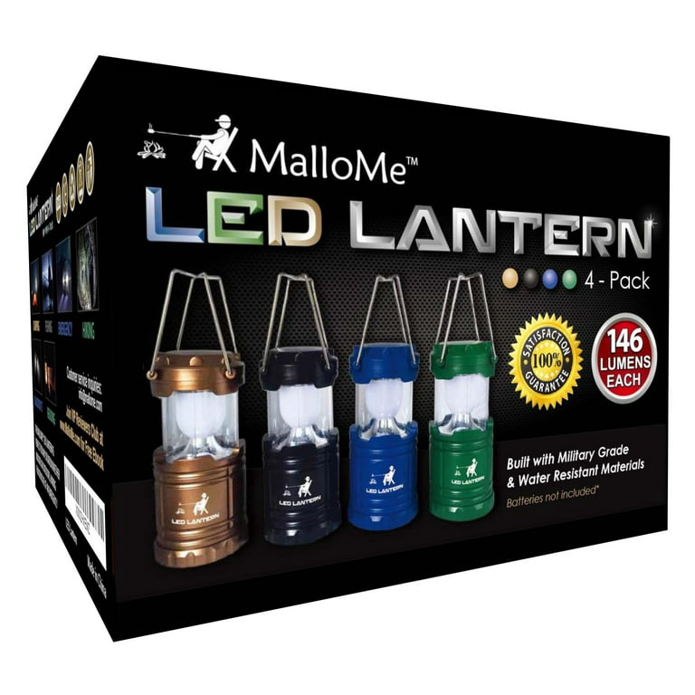 MalloMe Camping Lantern Multicolor 8 Pack Lanterns for Power Outages,  Camping Lights for Tent Hanging, Camp Light Tent Lamp Emergency Battery  Powered LED Lantern (Rechargeable Batteries Not Included) - Yahoo Shopping