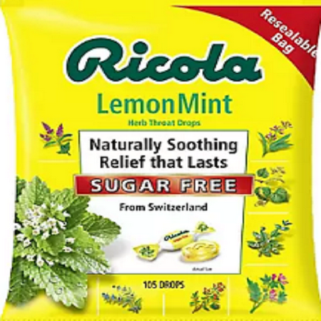 Ricola Cough Drops Sugar Free 105 Ct Lemon-Mint Flavor (PACK OF 3)