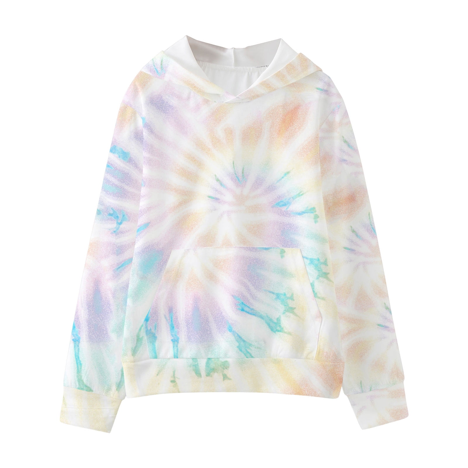 nsendm Big Kid childrenscostume Teens Sweatshirt Youths Girls Tie Dye Hoodie with Pocket Casual Pullover Girls Sweatshirts Boys Boy Clothes Size Girls