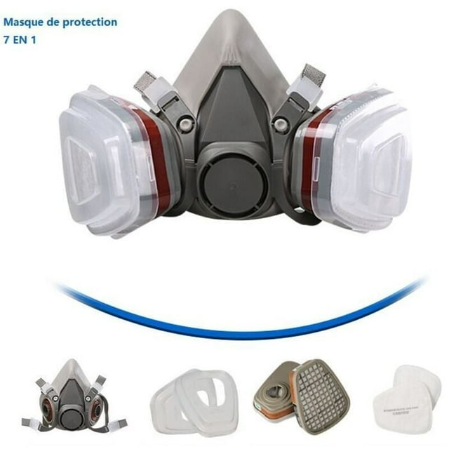 Protective Mask 7 In 1 Protection Mask, Painting Mask, Reusable With Dust Filter, Respiratory Gas Mask With Filter For Spraying, Painting, Work, Chemical Products