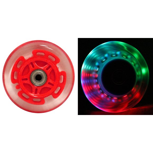Roues de Trottinette LED ABEC9 Roulements pour Trottinettes RAZOR 100mm Rouge Lumineux Lot de 2