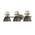 thumbnail image 3 of Golden Lighting 3602-BA3 AB-RBZ Duncan AB 3 Light Bath Vanity, Gold - Rubbed Bronze Shade, 3 of 3