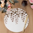 thumbnail image 3 of Brown Eucalyptus Leaves Round 15 Inch Placemats Set of 2, Watercolor Floral Leaf Plants HeatResistant Non Slip Place Mats for Dining Table, Wipeable Braided Kitchen Table Mats for Housewarming, 3 of 9