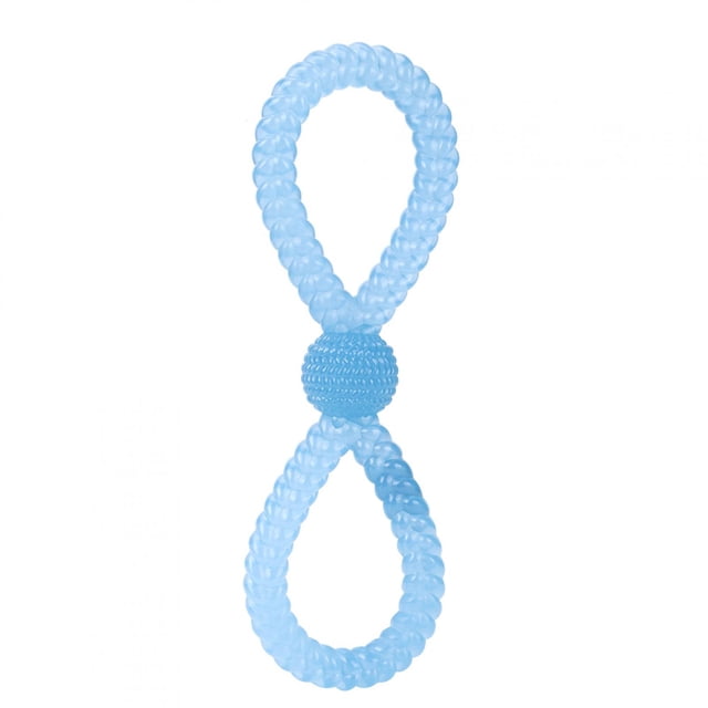 Juguete elástico de goma para morder y limpiar molares de perro, interactivo y divertido, color azul