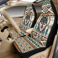 thumbnail image 3 of Xixirimido 5Pcs Car Seat Covers & Seatbelt Covers & Center Console Cover Set Universal Auto Accessories Fit for SUV Sedan Van Truck Leather Front Seat Cover, Ethnic Tribal Wolf Dream Catcher, 3 of 8