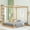 Natural, variant on Queen Size Canopy Bed Frame,4-Post Canopy Platform Bed Frame with Headboard and Support Legs,Wood Full Bed Frame for Kids Teens Adults, No Box Spring Needed,Easy to Assemble,Natural