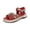 Red, variant on Women's Orthopedic Walking Sandals, Colorful Woven Ankle Strap Trainers, Arch Support Wide Width Thick Platform Beach Hiking Athletic Sandals Red