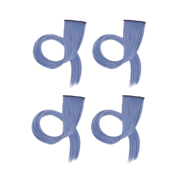 4 Uds Peluca colgante para el cabello con tinte de oreja jinwen Clip en el cabello Azul claro