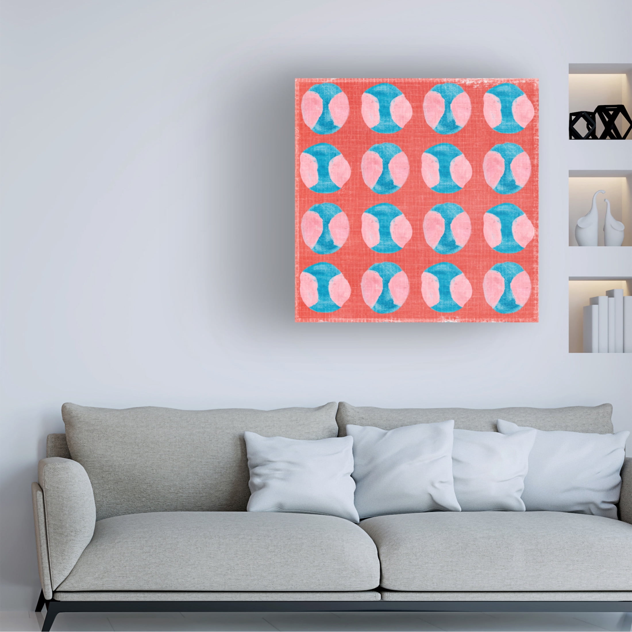 Canvas Wall Art - Melissa Wang 'Square and Circles I' Wall Art for Living Room, Bedroom, or Office Décor by Trademark Fine Art - 18 x 18 Inches