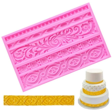 

Retro Lace Embossed Fondant Silicone Mold Tools Cake Decorating European Frame Non Toxic