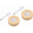 thumbnail image 1 of PATIKIL 2.4 Inch Wooden LED Light Base, 2pcs Wood Light Display Base Stand Lighting with Switch for 3D Crystal Glass Aroma Stone Art, Colorful Light, 1 of 7