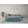 thumbnail image 3 of Ahgly Company Indoor Rectangle Medallion Light Blue Traditional Area Rugs, 5' x 7', 3 of 4